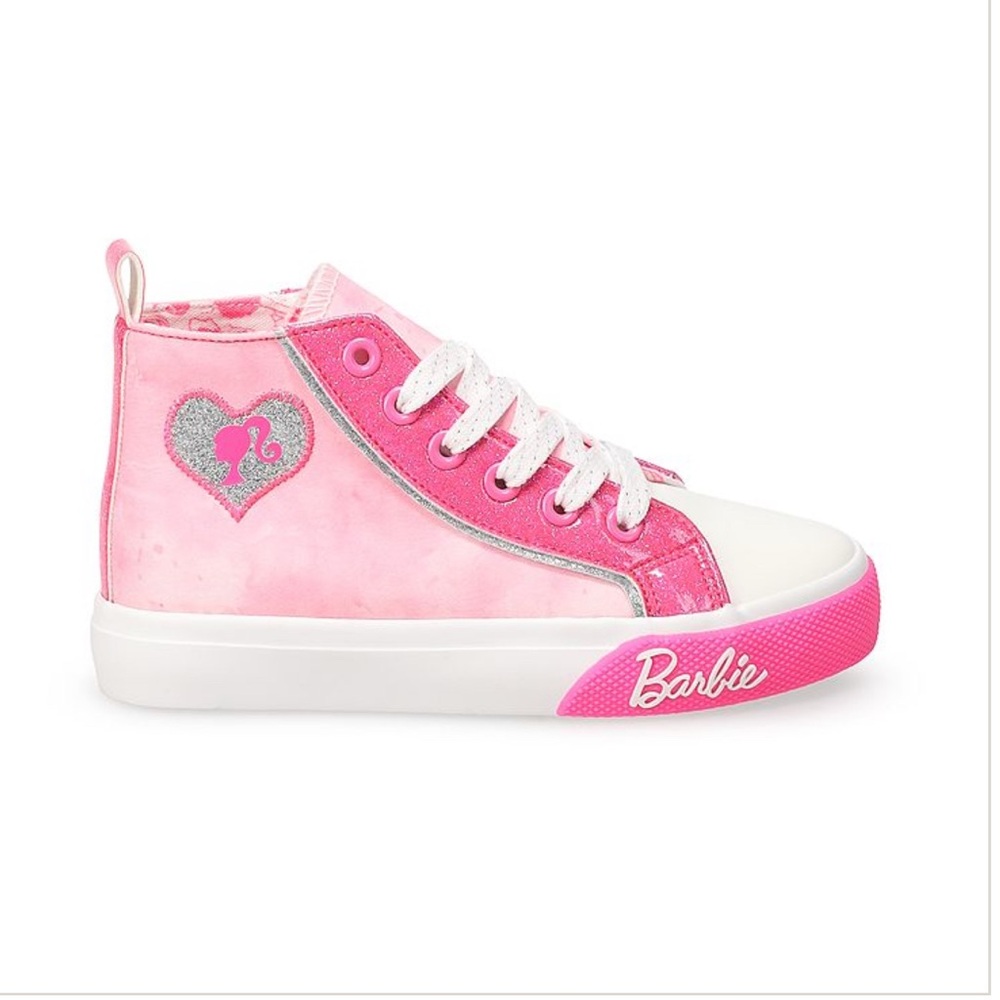 Barbie Pink High-Top Kids Sneakers